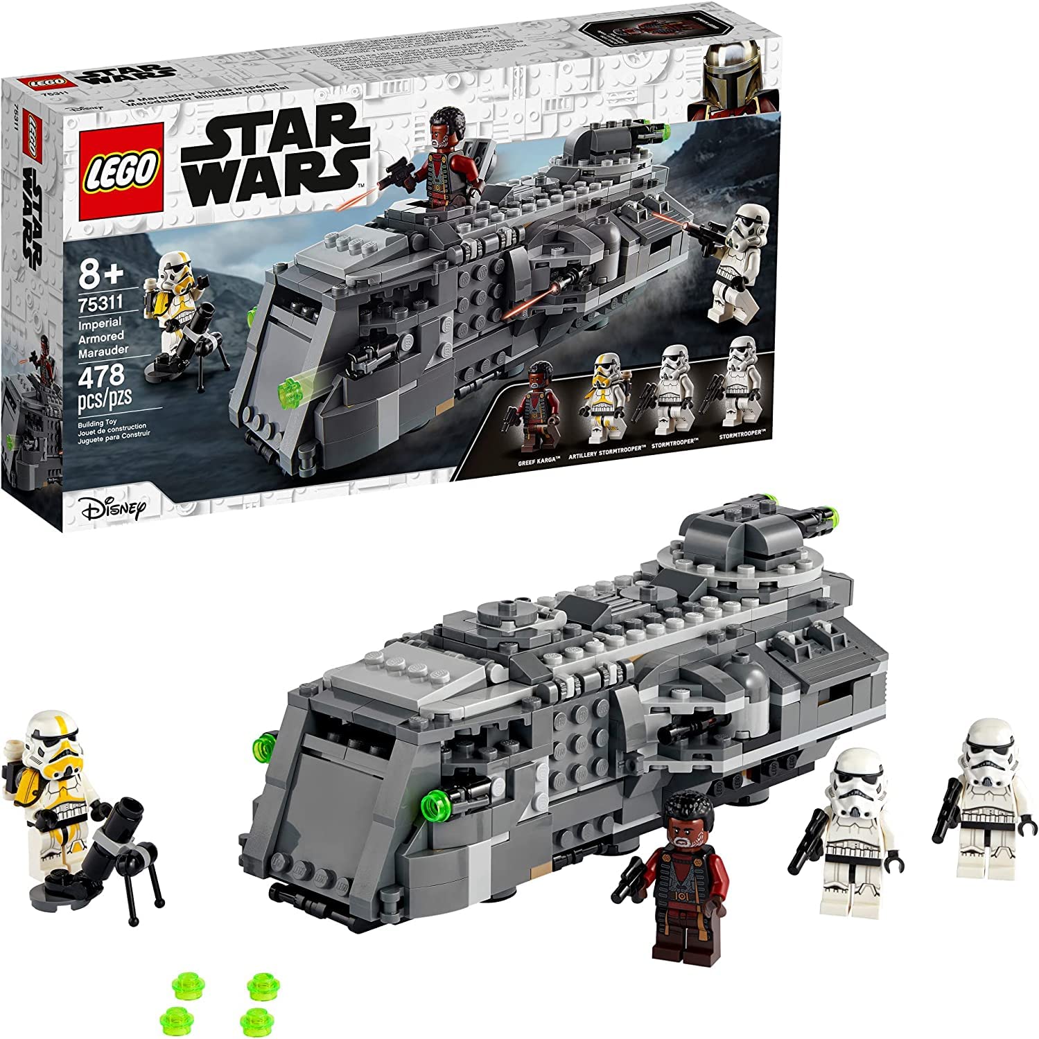 LEGO Star Wars: The Mandalorian Imperial Armored Marauder 75311 Awesome Toy Building Kit for Kids with Greef Karga and Stormtroopers; New 2021 (478
