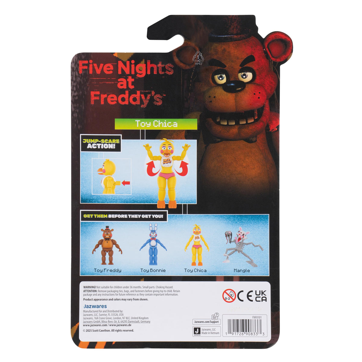 Jazwares Five Nights at Freddy’s Toy Chica - 5-Inch Articulated Figure with Jumpscare Feature and Glow-in-The-Dark Eyes