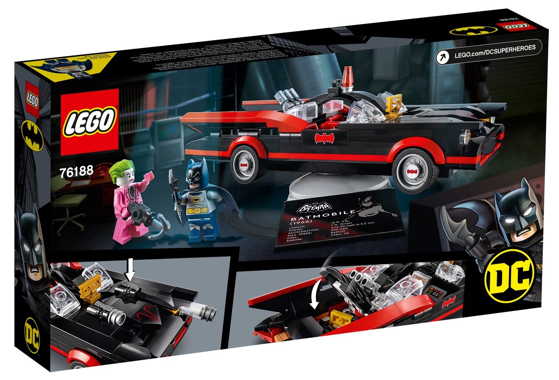 Lego Batman Classic Batmobile 76188 Building Toy with Joker Minifigure Authentic Construction Block Set
