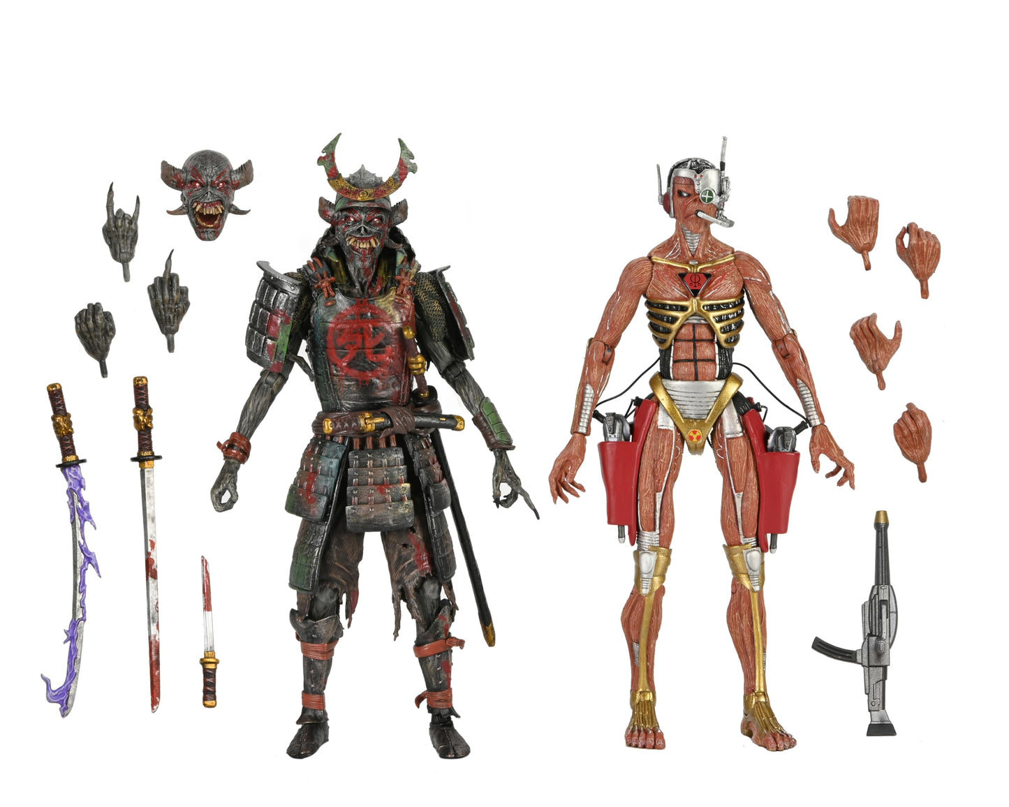 NECA Iron Maiden Future Past World Tour Ultimate Senjutsu Eddie and Somewhere in Time 7" Scale Action Figure