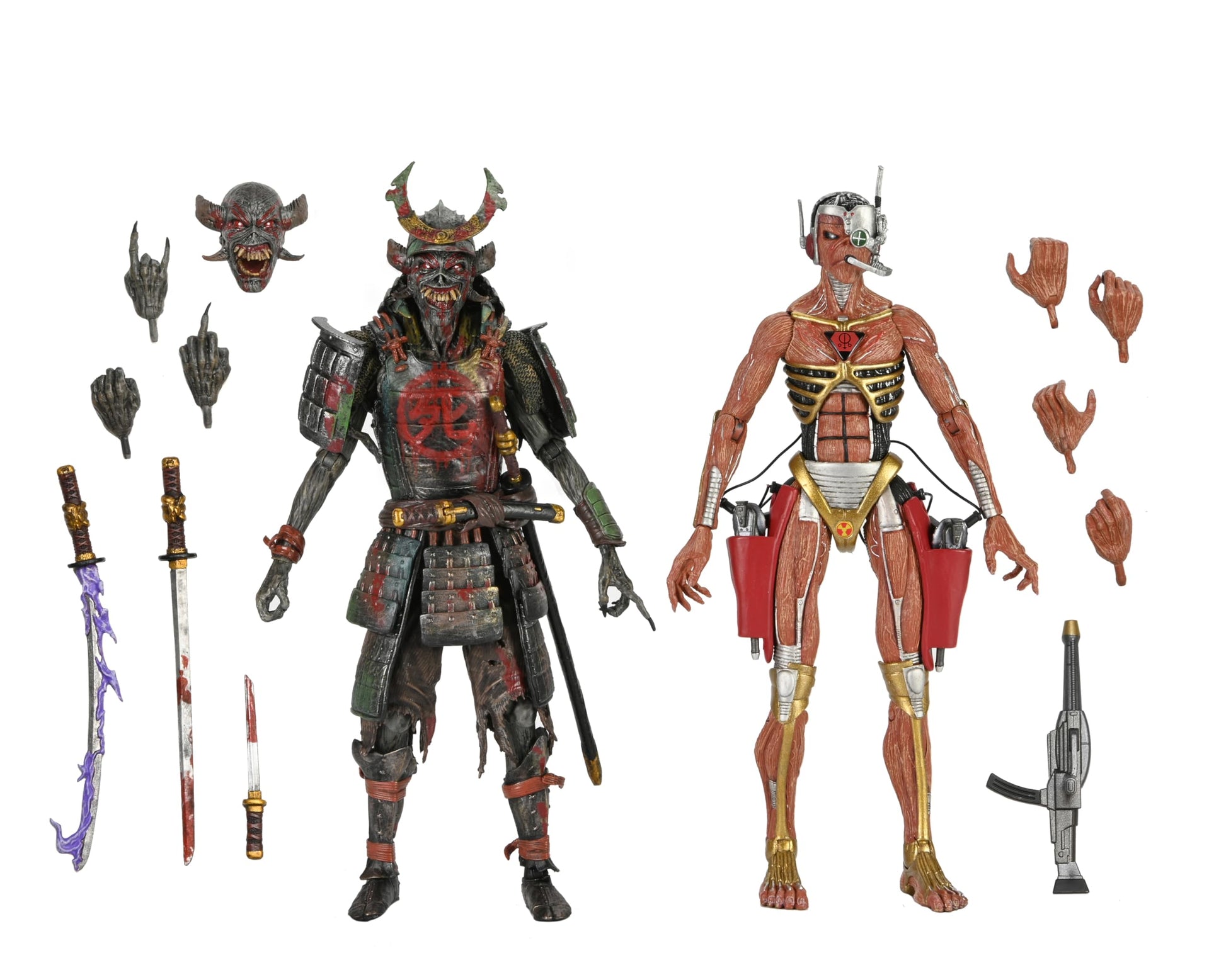 NECA Iron Maiden Future Past World Tour Ultimate Senjutsu Eddie and Somewhere in Time 7" Scale Action Figure