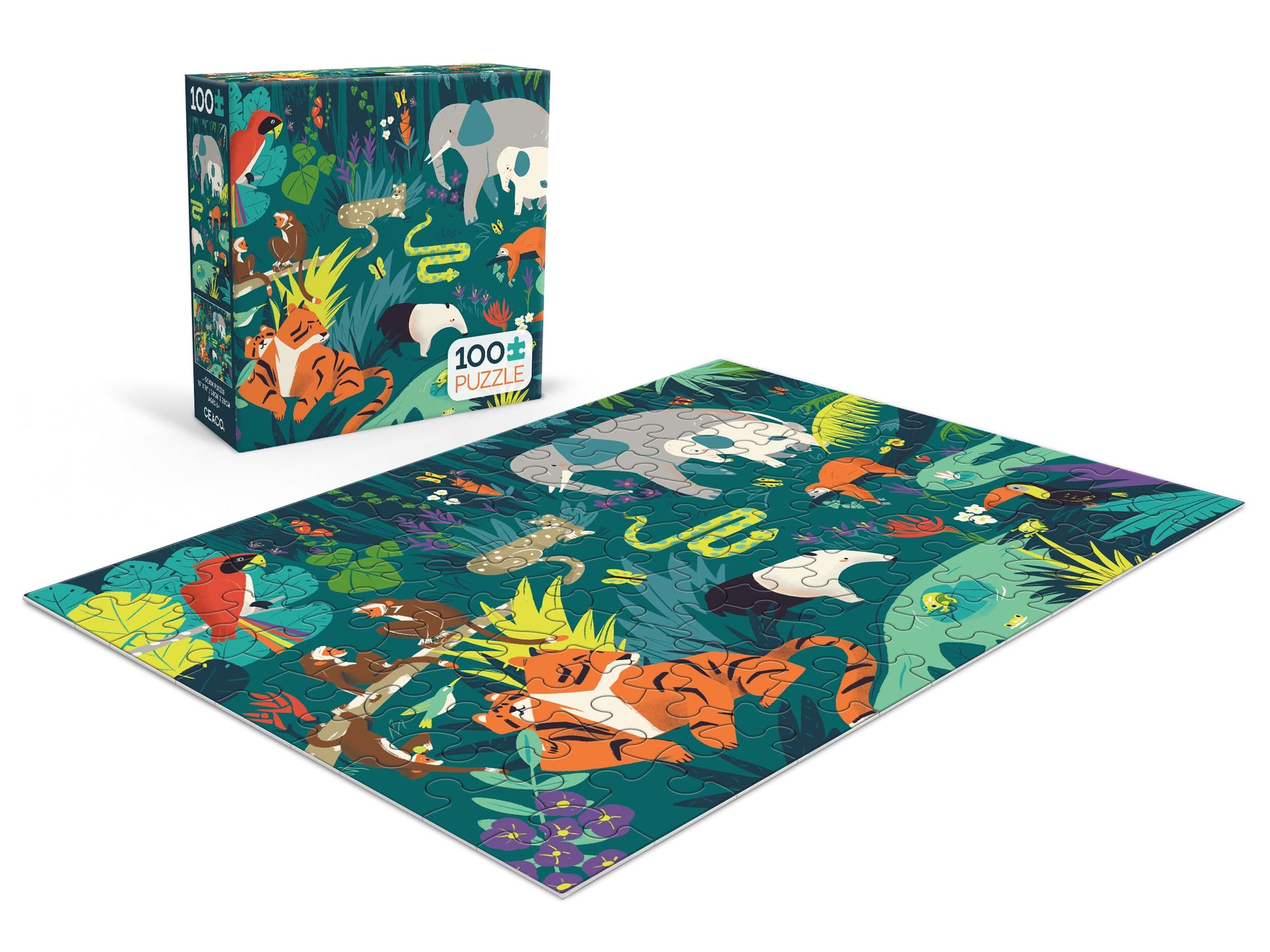 Ceaco - Colors of The Jungle - 100 Piece Jigsaw Puzzle for Kids