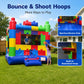Wonder Dome Kids 13x13 Building Block Bounce House with Basketball Hoop