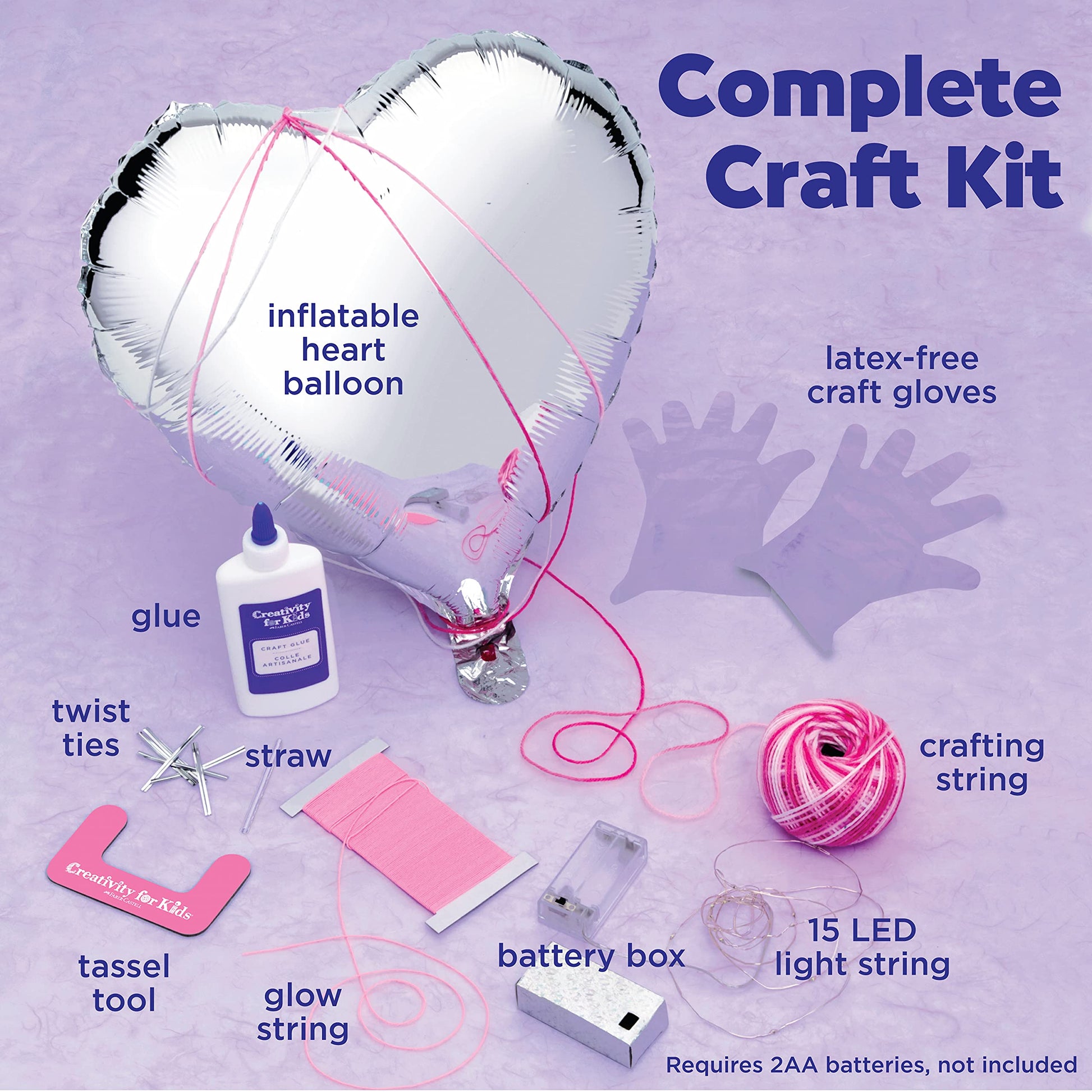 Creativity for Kids String Art Heart Light Kit | Create a Glowing Heart Lantern with Easy String Art | Relaxing DIY Craft & Mindful Activity for Kids