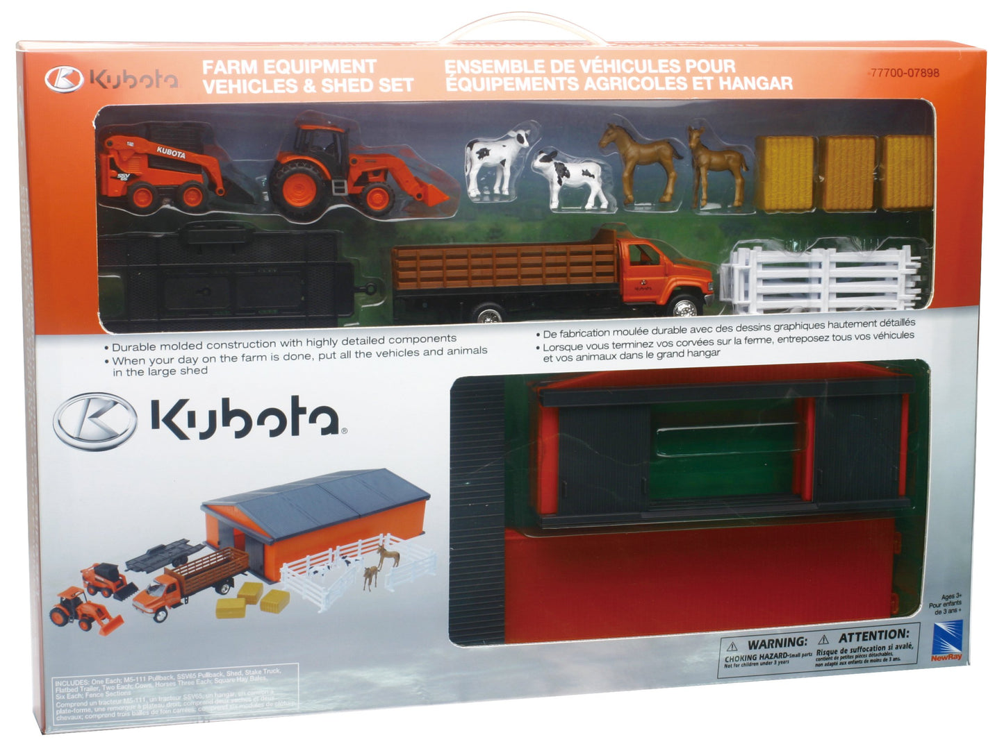 Kubota Farm Vehicles with Machine Shed Set