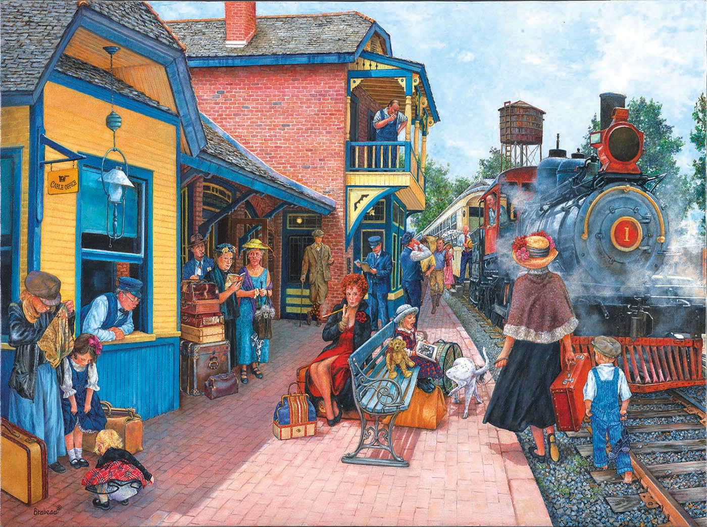 SUNSOUT INC - Waiting at the Station - 1000 pc Jigsaw Puzzle by Artist: Susan Brabeau - MPN# 44257