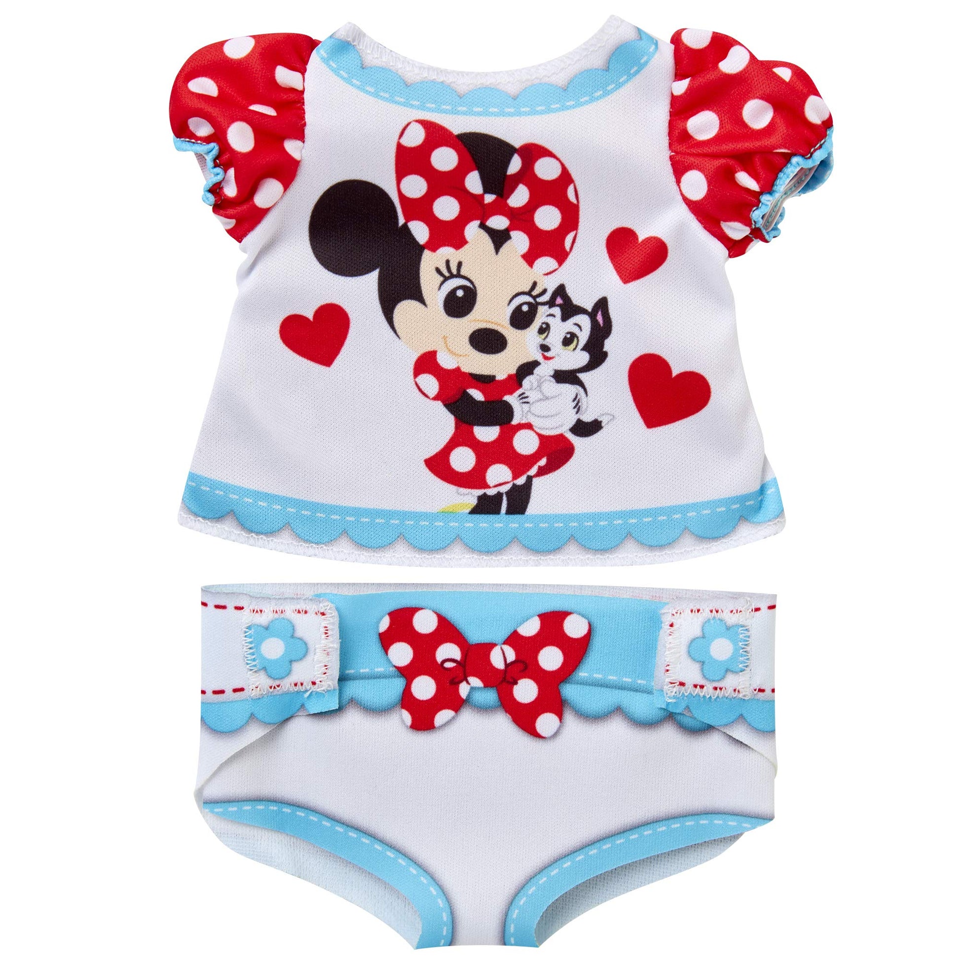 My Disney Nursery Baby Doll Clothes & Accessories, Minnie Diaper Accessory Pack Inspired by Disney's Beloved Minnie Mouse! Includes Doll T-Shirt, Doll