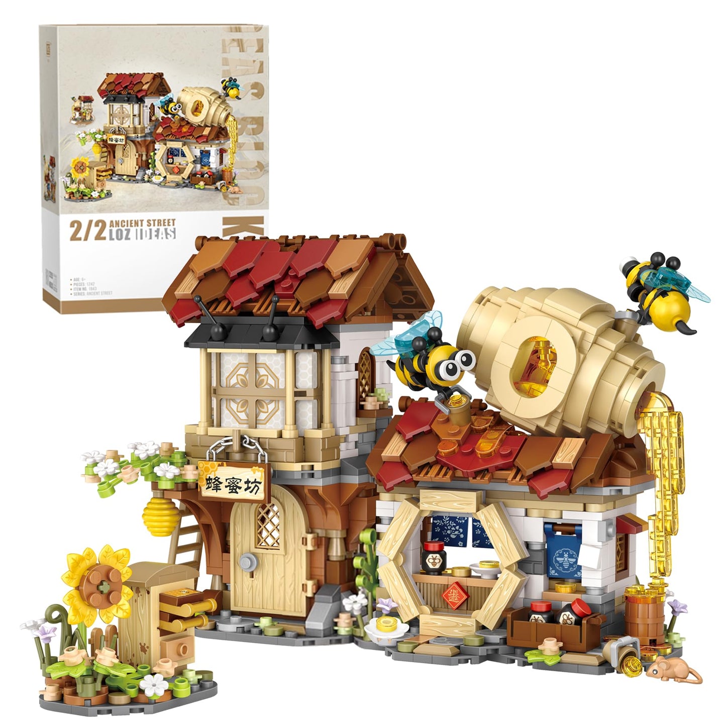 EasyAgo Mini Bricks Honey Workshop Building Blocks, Simulation Architecture Toy for Girls and Boys Ages 6+ - Gift Easter, Birthday, Christmas (1242