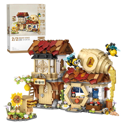 EasyAgo Mini Bricks Honey Workshop Building Blocks, Simulation Architecture Toy for Girls and Boys Ages 6+ - Gift Easter, Birthday, Christmas (1242