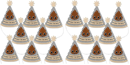 Big Dot of Happiness Party 'Til You're Pooped - Mini Cone Poop Emoji Party Hats - Small Little Party Hats - Set of 8