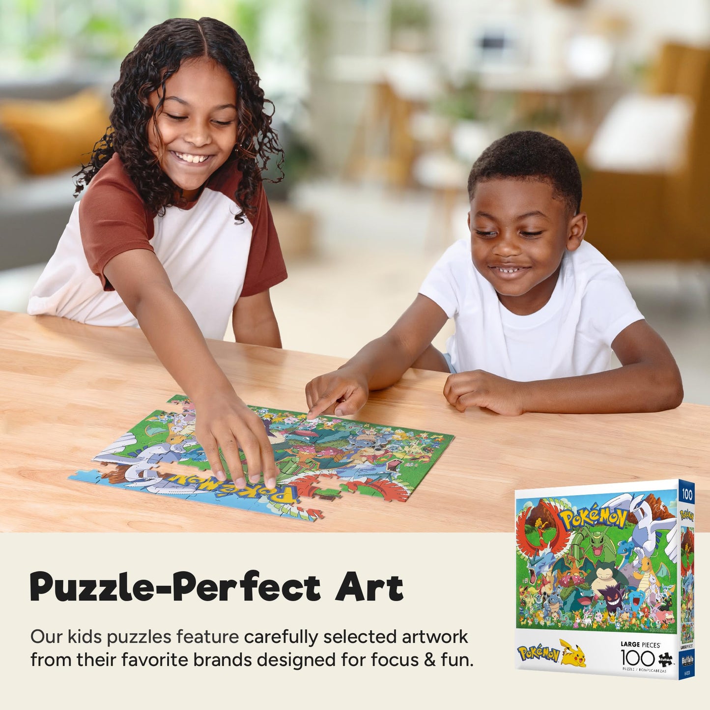 Buffalo Games - Pokémon Fan Favorites - 100 Piece Puzzle for Kids Ages 6-8