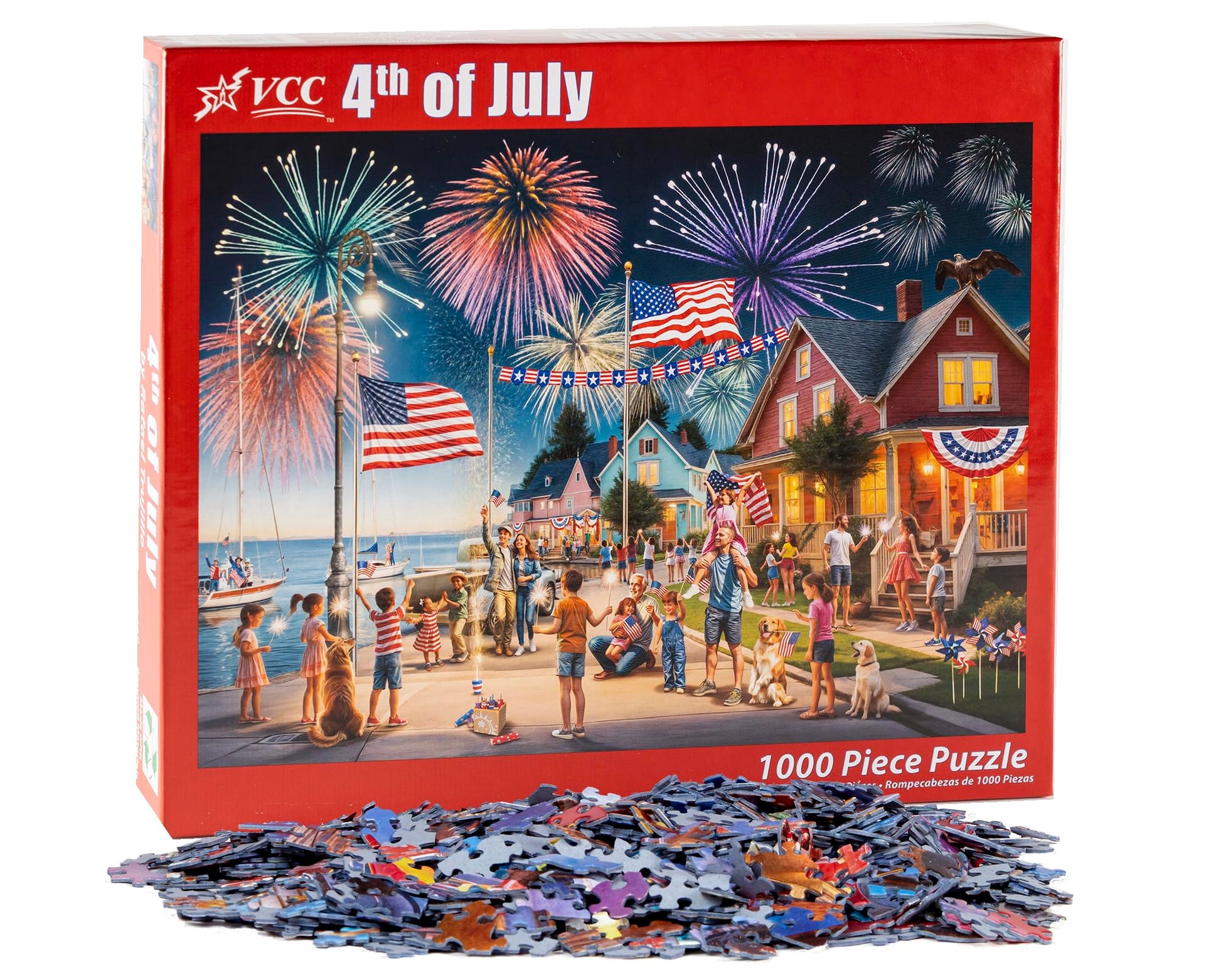 4th of July Jigsaw Puzzle 1000 Piece by Vermont Christmas Company - 4th of July Puzzles with Randomly Shaped Pieces - 26 5/8" x 19 1/4"