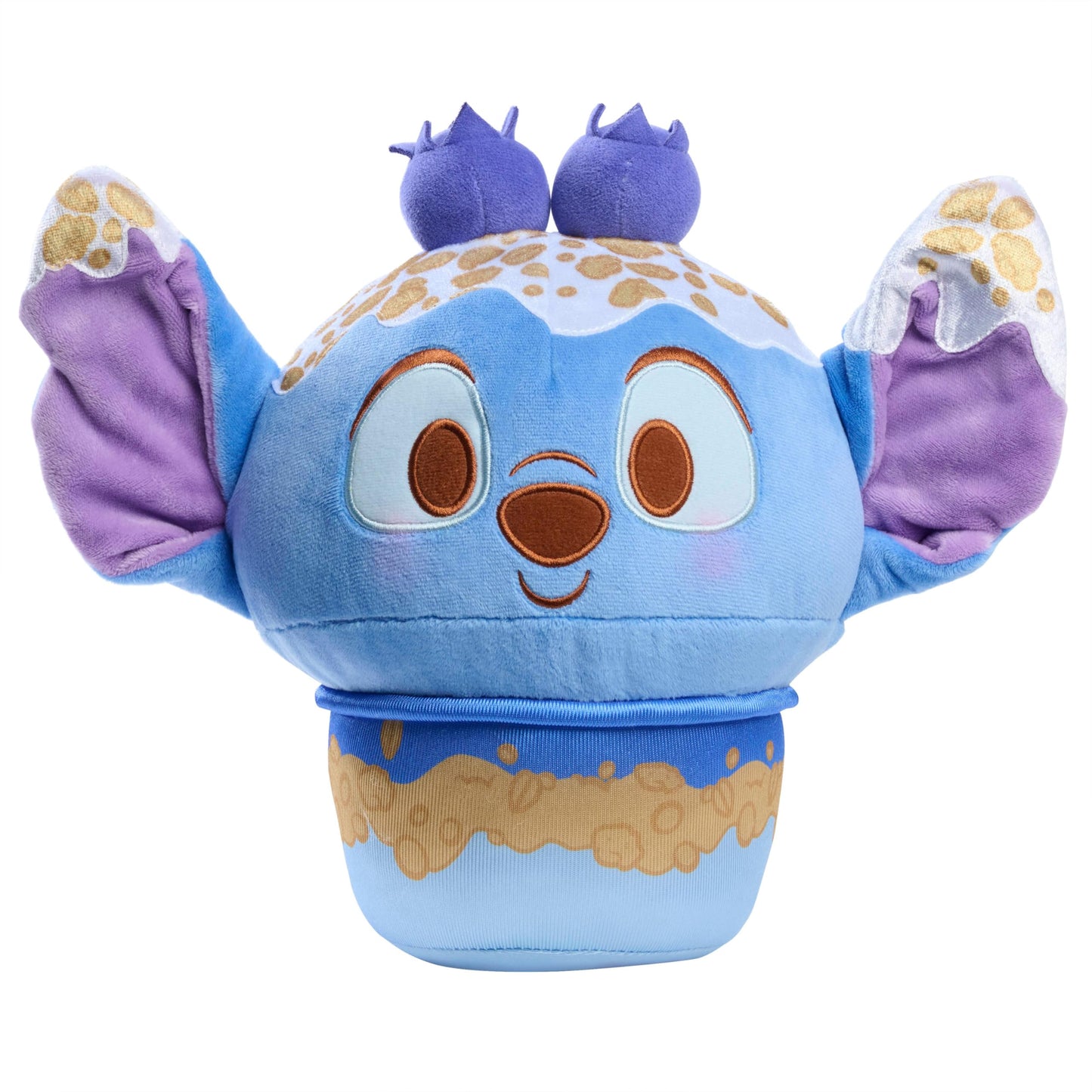 Disney Munchlings Squeeze-A-Munch Large Scented Blueberry Crumble Frozen Yogurt Stitch 10-inch Plush, Kids Toys for Ages 0+ by Just Play