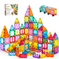 OugerToy 104PCS Magnetic Tiles STEM Building Blocks for Kids Ages 3-9, Educational Stacking Toys with Car Bases, Creative Construction Gift for Boys