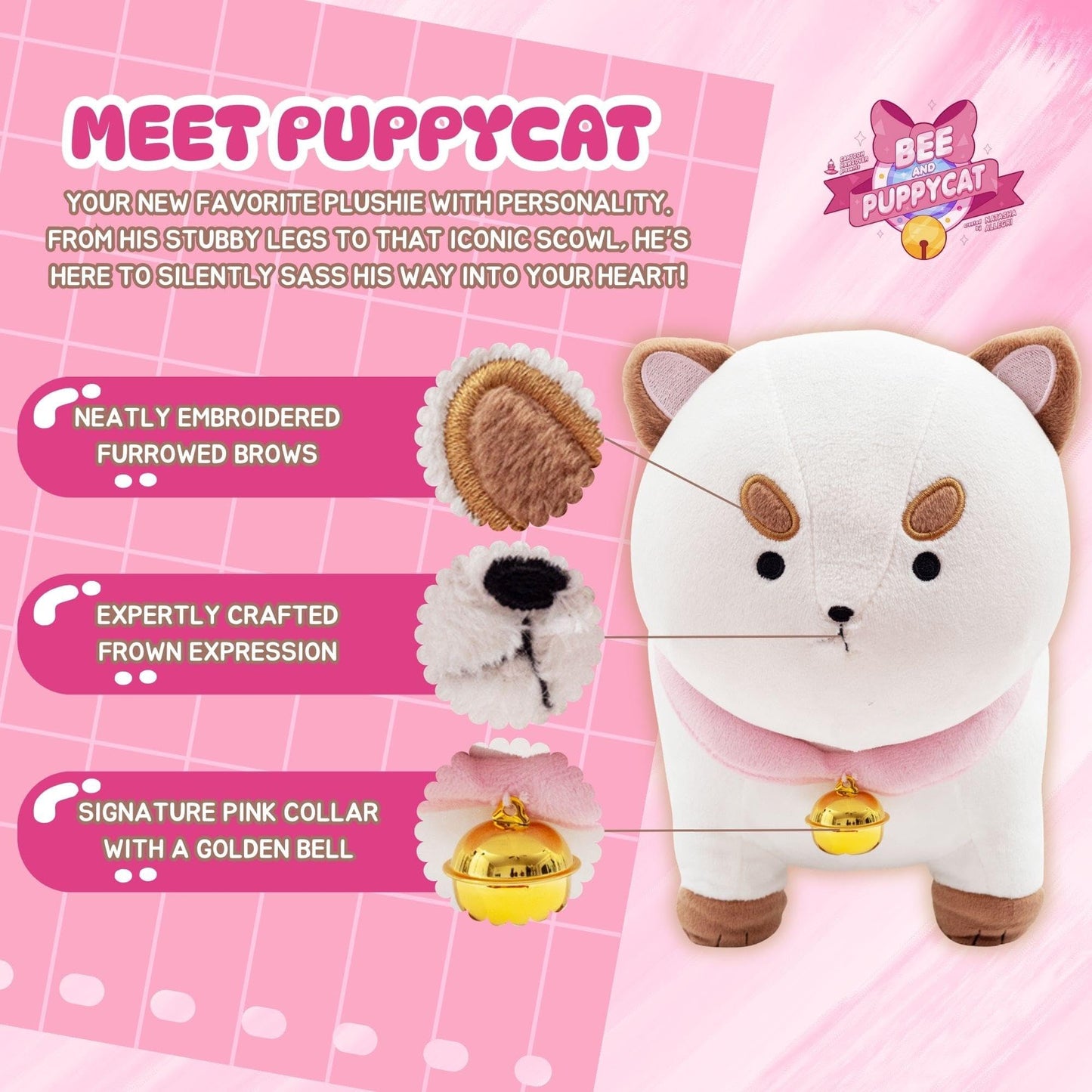 Toynk Bee and Puppycat 10-Inch Plush, Huggable Soft Stuffed Animal