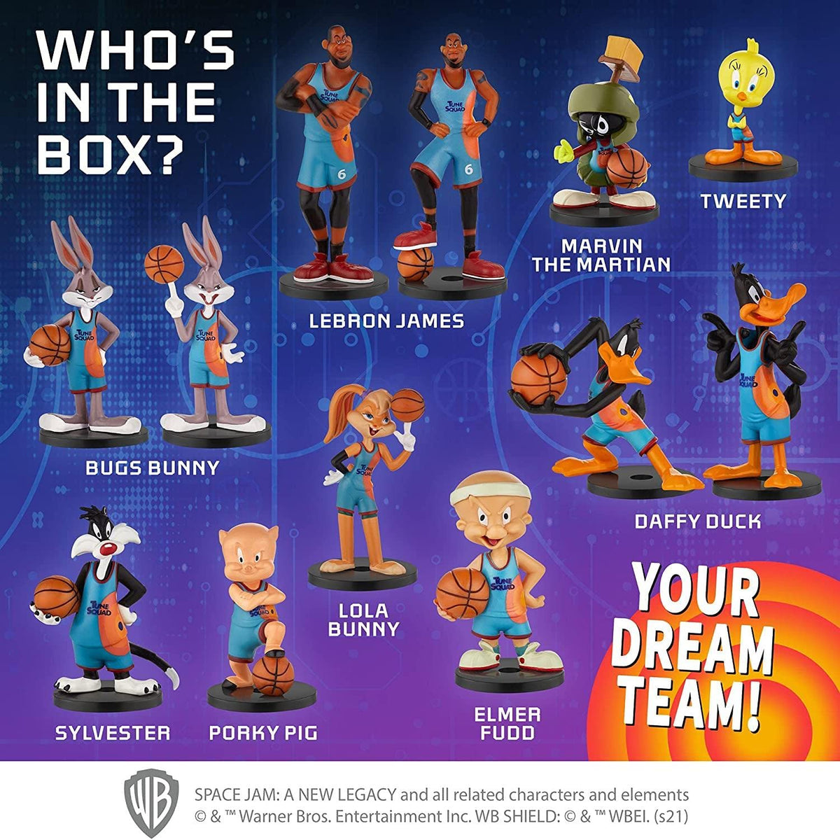 P.M.I. Space Jam Pencil Toppers | Collect All 13 Looney Tunes Toys Figures | Small Toys from Space Jam: A New Legacy | Party Supplies | Made