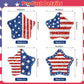 24 Pcs 4th of July Paper Plates - American Flag Patriotic Plate, Disposable Red White and Blue Star Shaped Dinner Dessert Plates Tableware for July