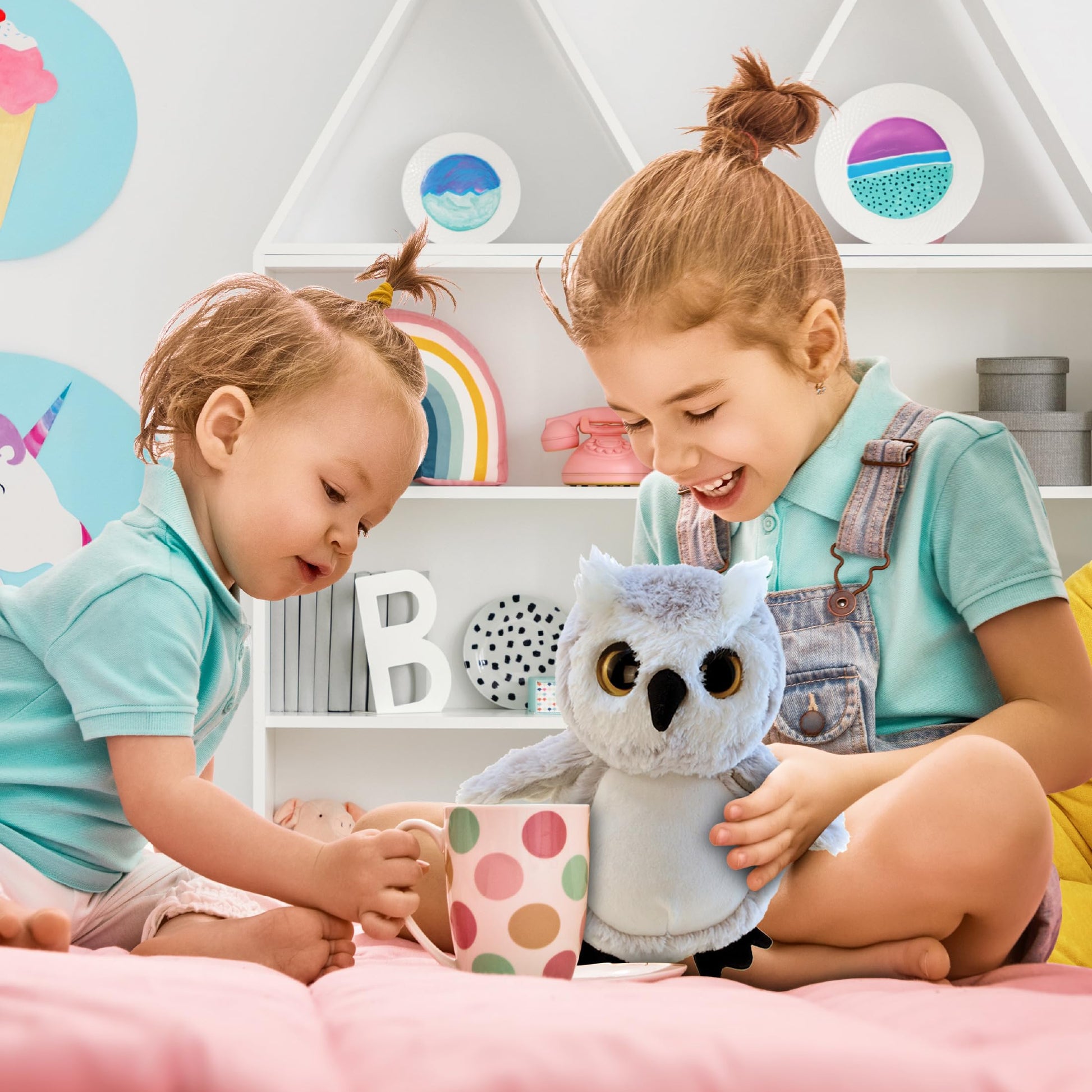 DolliBu Owl Plush - Super Soft Stuffed Animal, Cute Grey Wildlife Bird Adorable Fluffy Stuffed Animal for Boys and Girls, Plush Owl Gifts for Kids