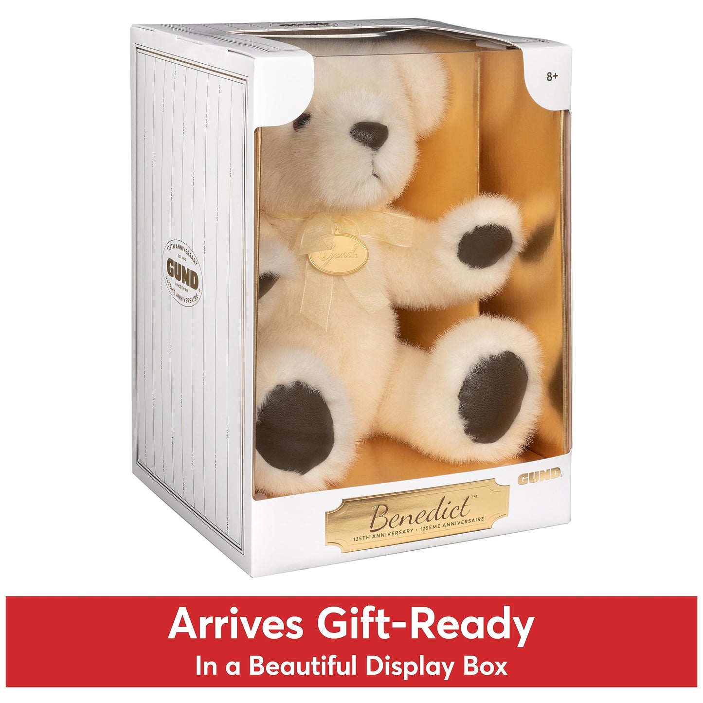 GUND Benedict 125th Anniversary Commemorative Teddy Bear, Special Edition Stuffed Animal for Ages 8 and Up, Champagne, 10.5”