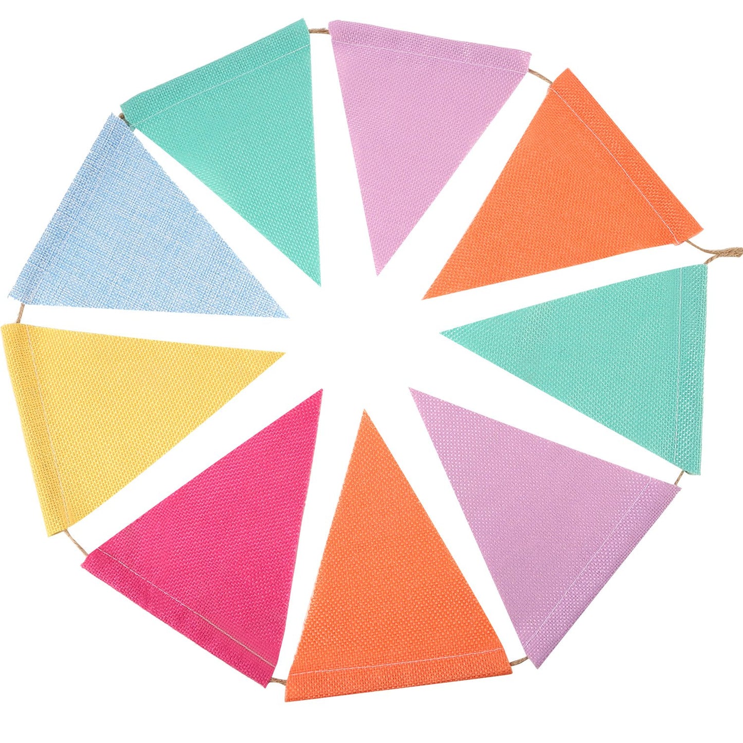 HESTYA 42 Pieces Colorful Pennant Banner Flag Multicolor Bunting String Triangle Banner Pennants for Birthdays Classroom School Carnival Garland