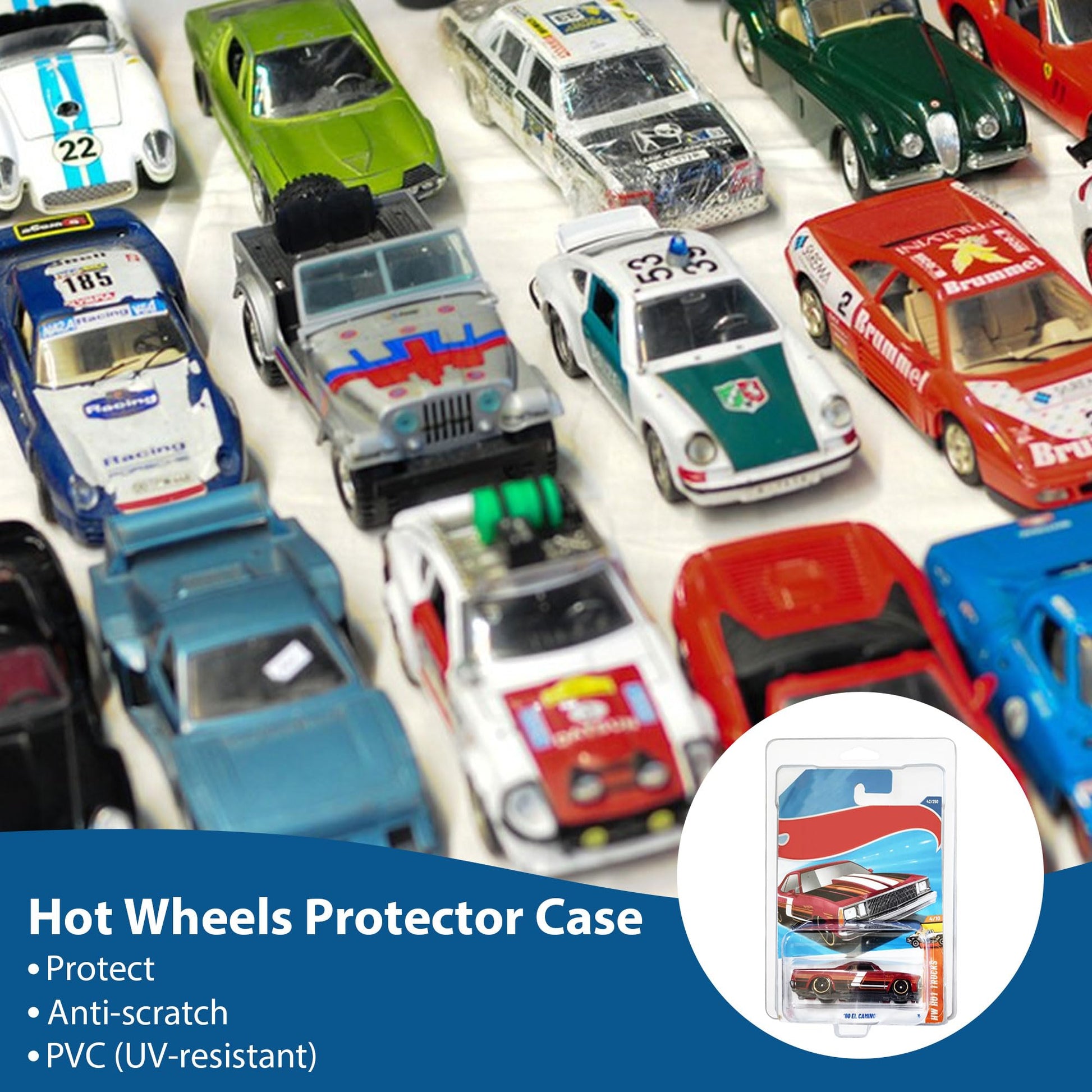 25-Pack Protector case for Hot Wheels -Clamshell Plastic Display Cases for 1:64 Scale Models, Crystal Clear UV-Resistant, Dust-Proof &