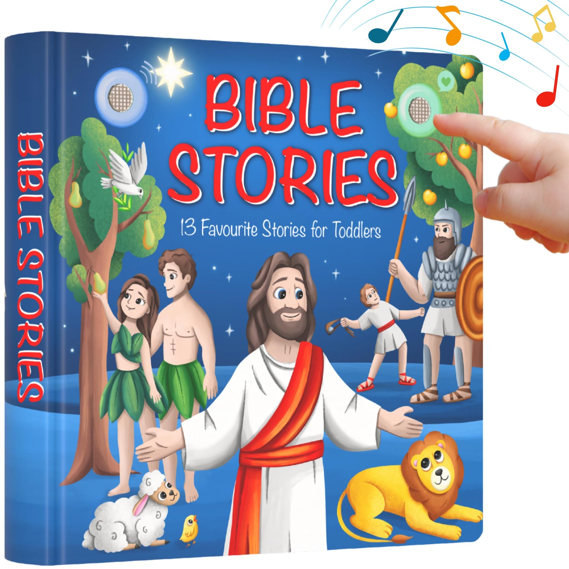 LEARNING BUGS Christian Bible Stories - 13 Stories and Prayers for Little Ones, Musical Books for Toddlers, 28-Button Bible Story Book, Musical Toys