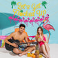 Let’s Get Flocked Up Banner - Pink Glitter Flamingo Party Banner with Palm Trees & Pineapple, NO DIY Required, Tropical Summer Pool Party