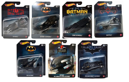 Hot Wheels DC Batman 7?Car Die?Cast Collector Set - Includes Batmobiles, Batcycle & Batwing, 1:50 Scale, Ages 3+ (Pack of 7) DKL20-956P