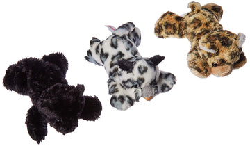 Bundle of 3 Aurora Stuffed Beanbag Animals:Snow Leopard, Streak Cheetah and Onyx Black Panther 8" Mini Flopsie Plush Beanbag