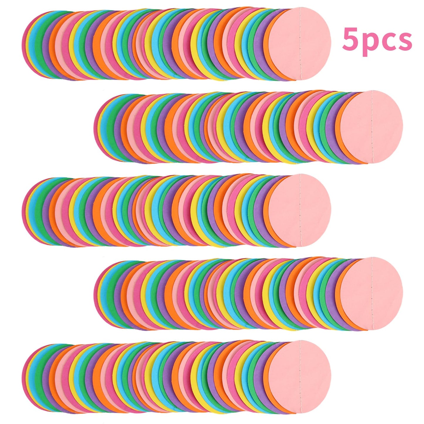 RUBFAC 5pcs Rainbow Circle Dots Paper Garland Party Decorations
