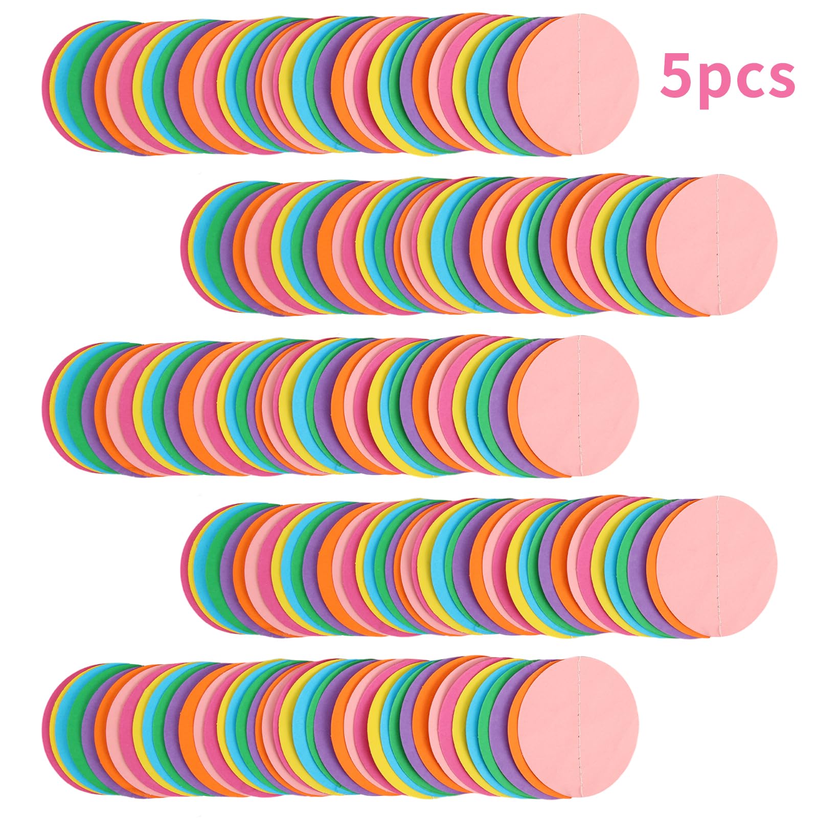 RUBFAC 5pcs Rainbow Circle Dots Paper Garland Party Decorations