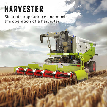 Mould King 17014 Wheat Harvester Building Block Set, Tractor Toy Building Kit for Adults 14+, 1265 PCS Farm Truck Construction Vehicles Set
