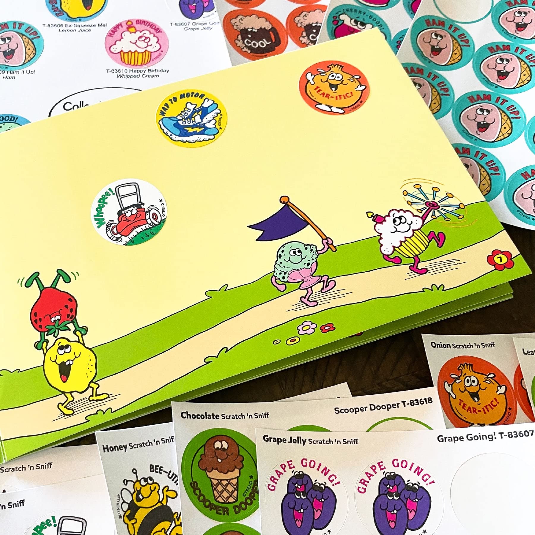 Stickers on Parade Sticker Collector Album by TREND; 16 pages, 8-1/2" x 5-1/2"