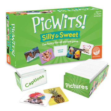 MindWare PicWits, Funny Quick Wit Picture Captioning Card Game, Quick 30-Minute Game Play, Ages 5 and up - Silly & Sweet