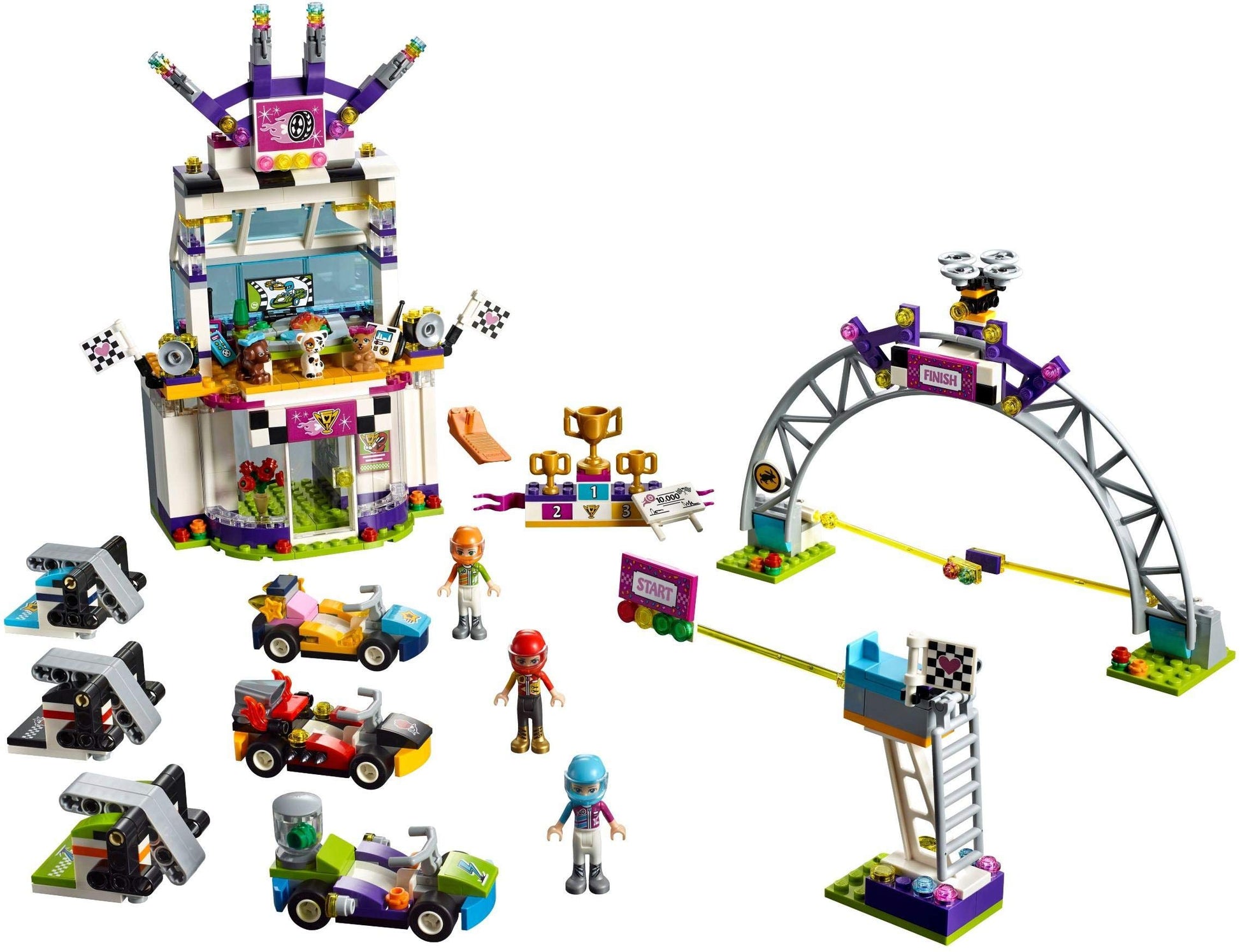 LEGO Friends The Big Race Day 41352 Building Kit, Mini Go Karts and Toy Cars for Girls, Best Gift for Kids (648 Piece)