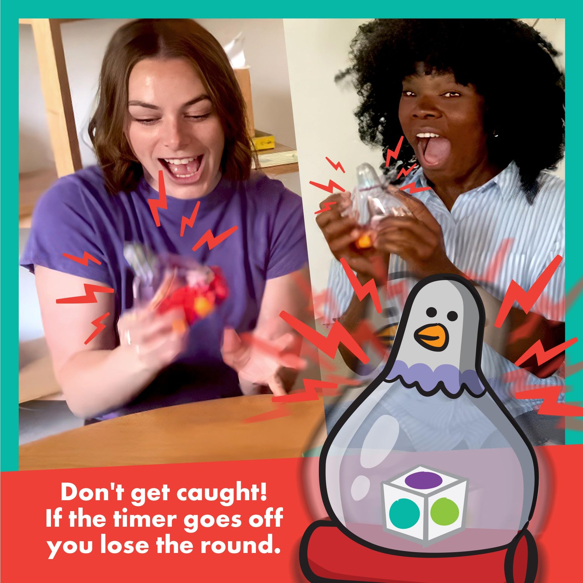 Exploding Kittens Presents Exploding Pigeon - Hilarious Fast-Paced Party Game for Families, Kids, Teens & Adults - Ages 7+ - 3+ Players - Perfect