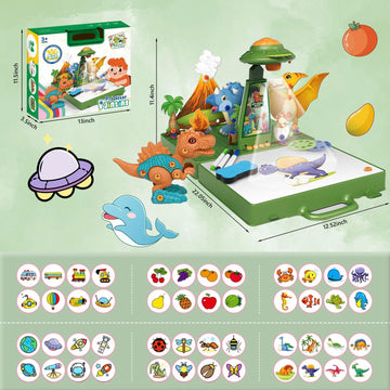 Drawing Projector for Kids, 2 in 1 Art Sketch Projector with 3D Puzzles, Trace and Draw Projector Include 48 Projection Image, Learn to Draw Toys