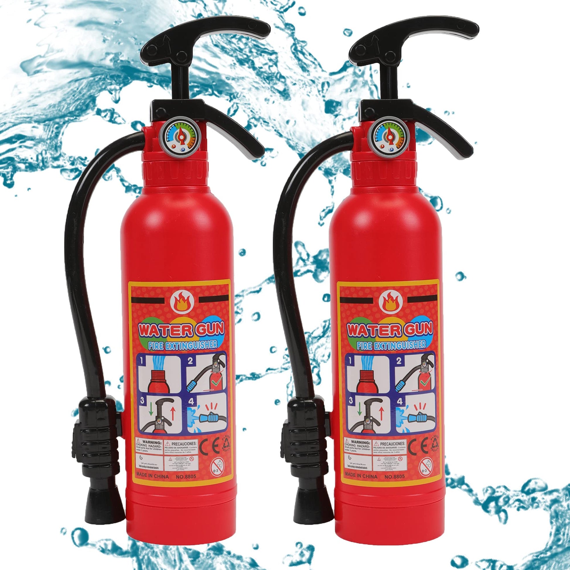 Water Gun for Kids, 2 Pack Fire Extinguisher Water Squirt Toys, 550CC Super Range Summer Gift for Swimming Pool Beach Outdoor Water Fighting Play