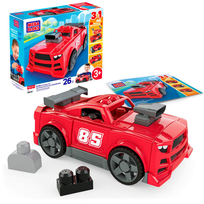 MEGA BLOKS Fisher-Price 3-in-1 Build & Go Race Car Block Toy