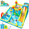 Inflatable Water Slide Bounce House for Kids, 11-in-1 Blow Up Water Park with Long Slide,Basketball Hoop,Splash Pool,Deep Pool, Water Play Center