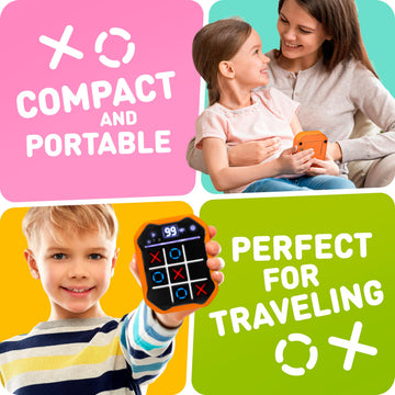 Electronic Tic-Tac-Toe Handheld Game | 3-in-1 Memory & Brain Games | Birthday Gift for Kids and Adults | Touchscreen Travel Friendly with Sound &