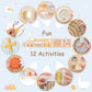Pillowhale Train Activity Wall Busy Board, Wooden Montessori Sensory Toys, 12-in-1 Learning Activity Center for Playroom,Daycare, Nursery, Classroom