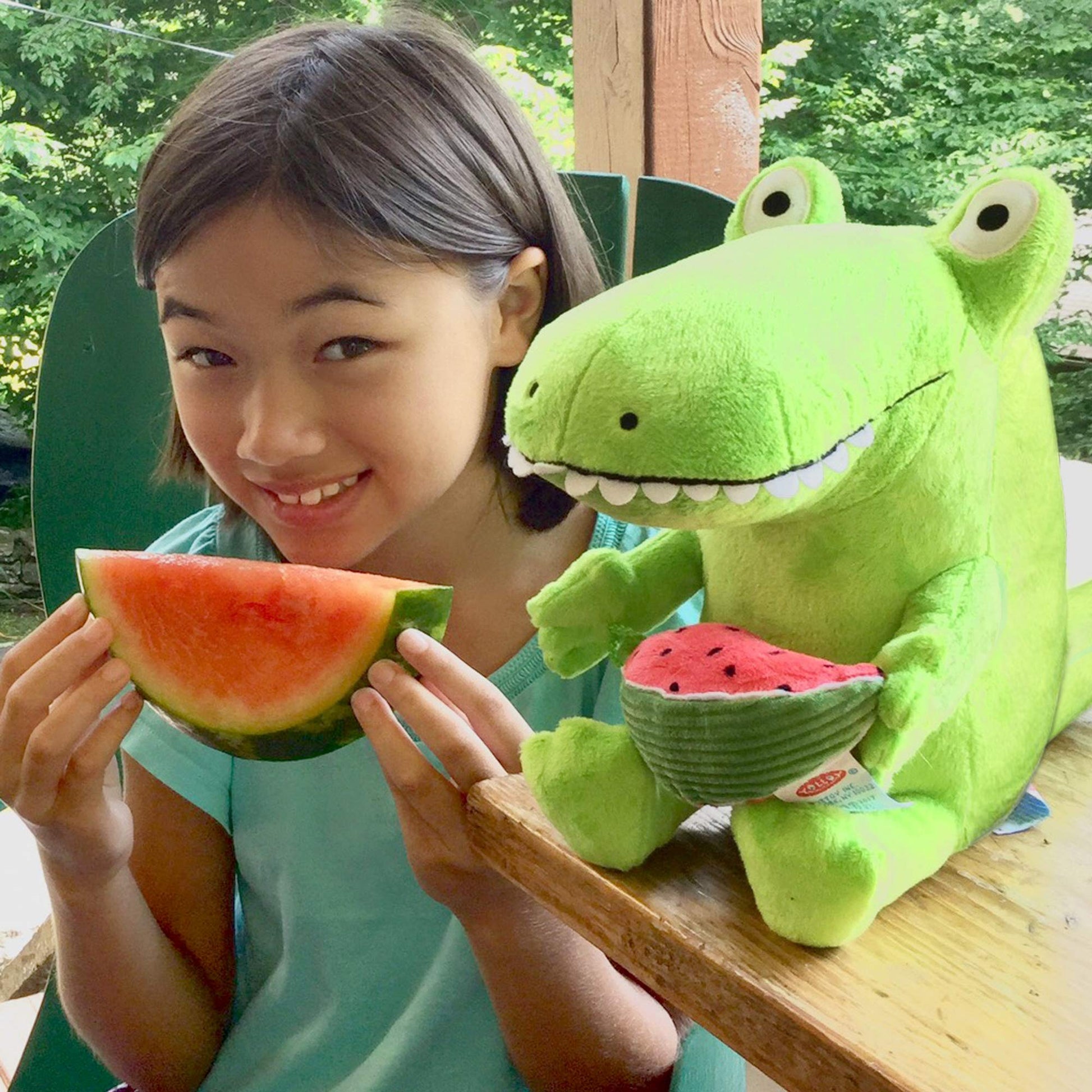 YOTTOY Contemporary Collection | Kroc and Watermelon Soft Stuffed Animal Plush Toy Pair - 8” & 4”