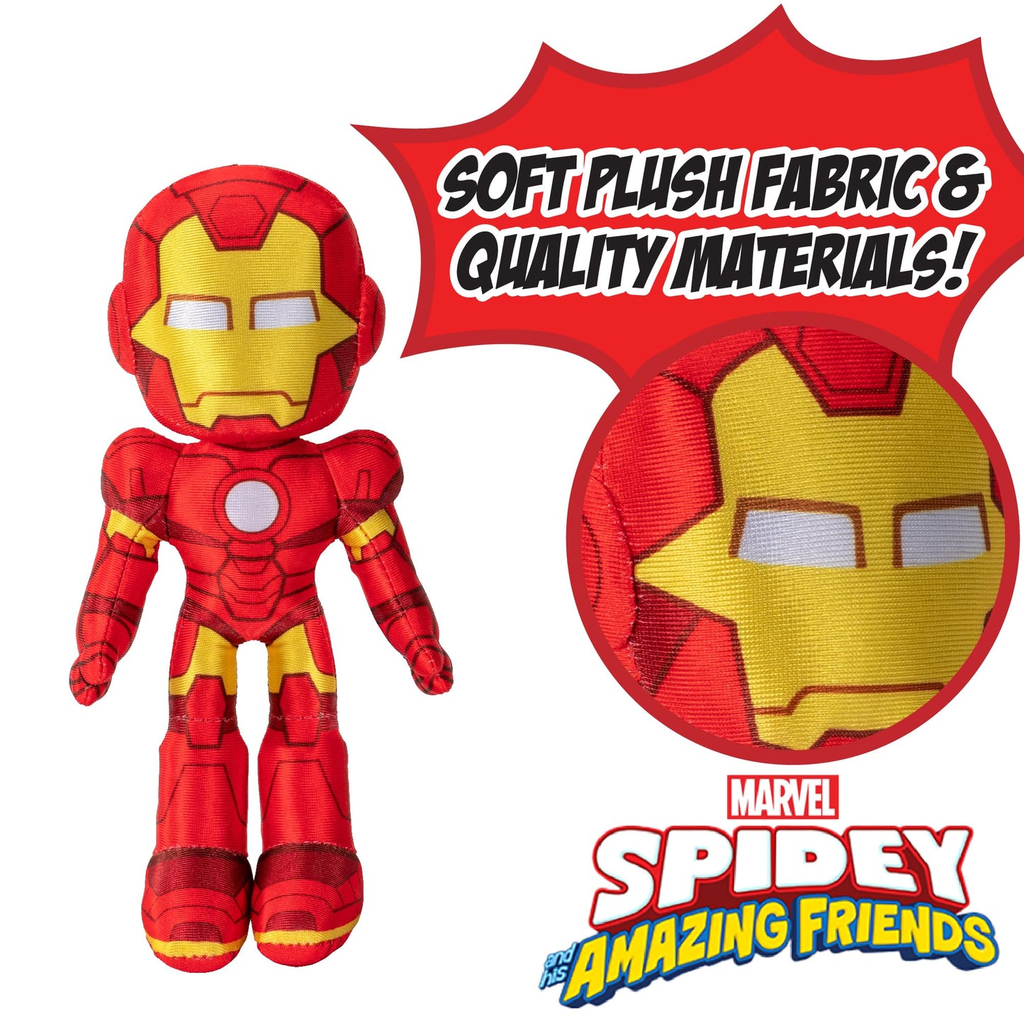 Marvel Spidey and His Amazing Friends 8" Iron Man Plush - Spider-Man Stuffed Animal Toy Figure - Officially Licensed - Spider-Verse Easter Basket