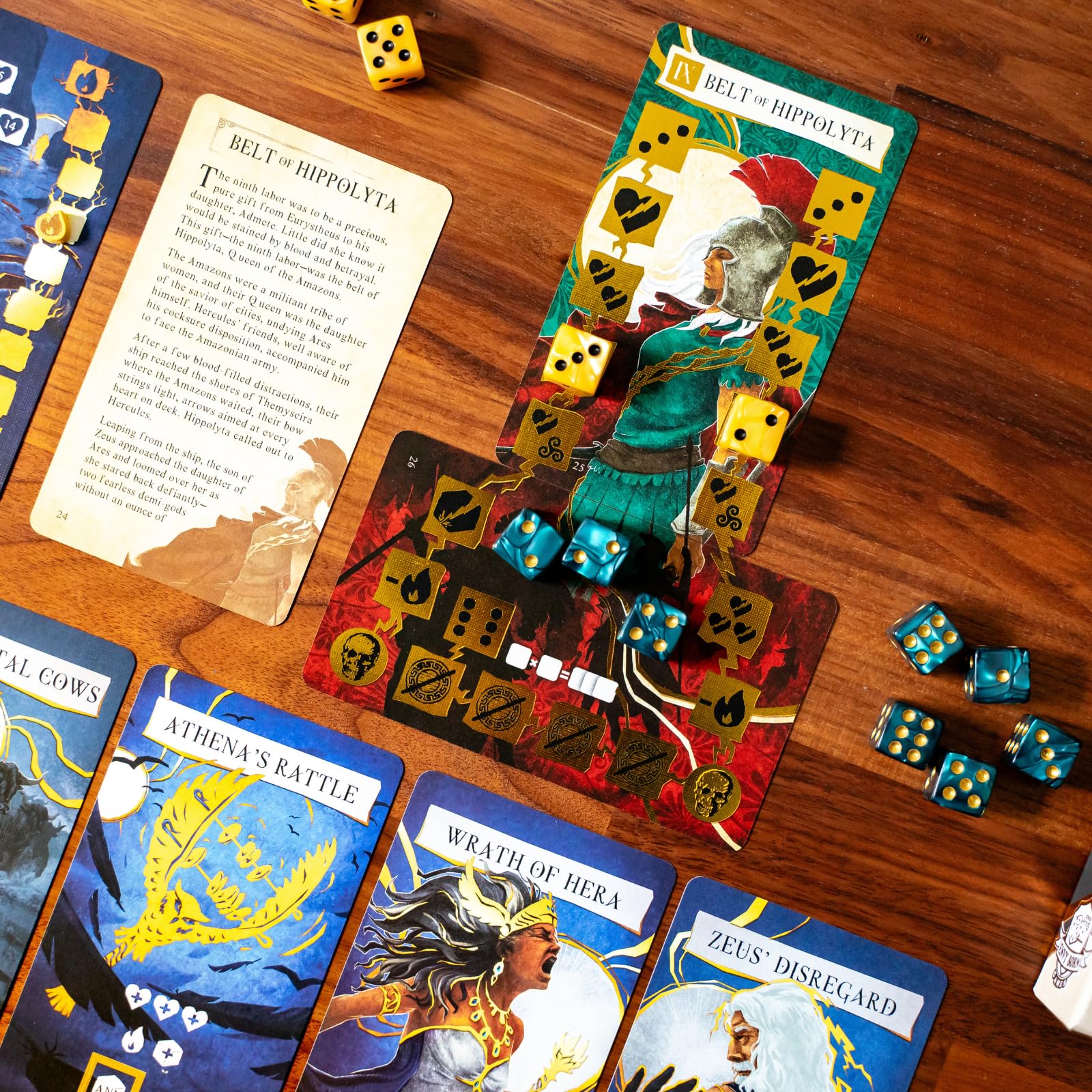 Envy Born Games Hercules and the 12 Labors - Solo Card & Dice Game | Mythology Strategy Adventure | Complete Epic Quests, Battle Monsters & Unlock