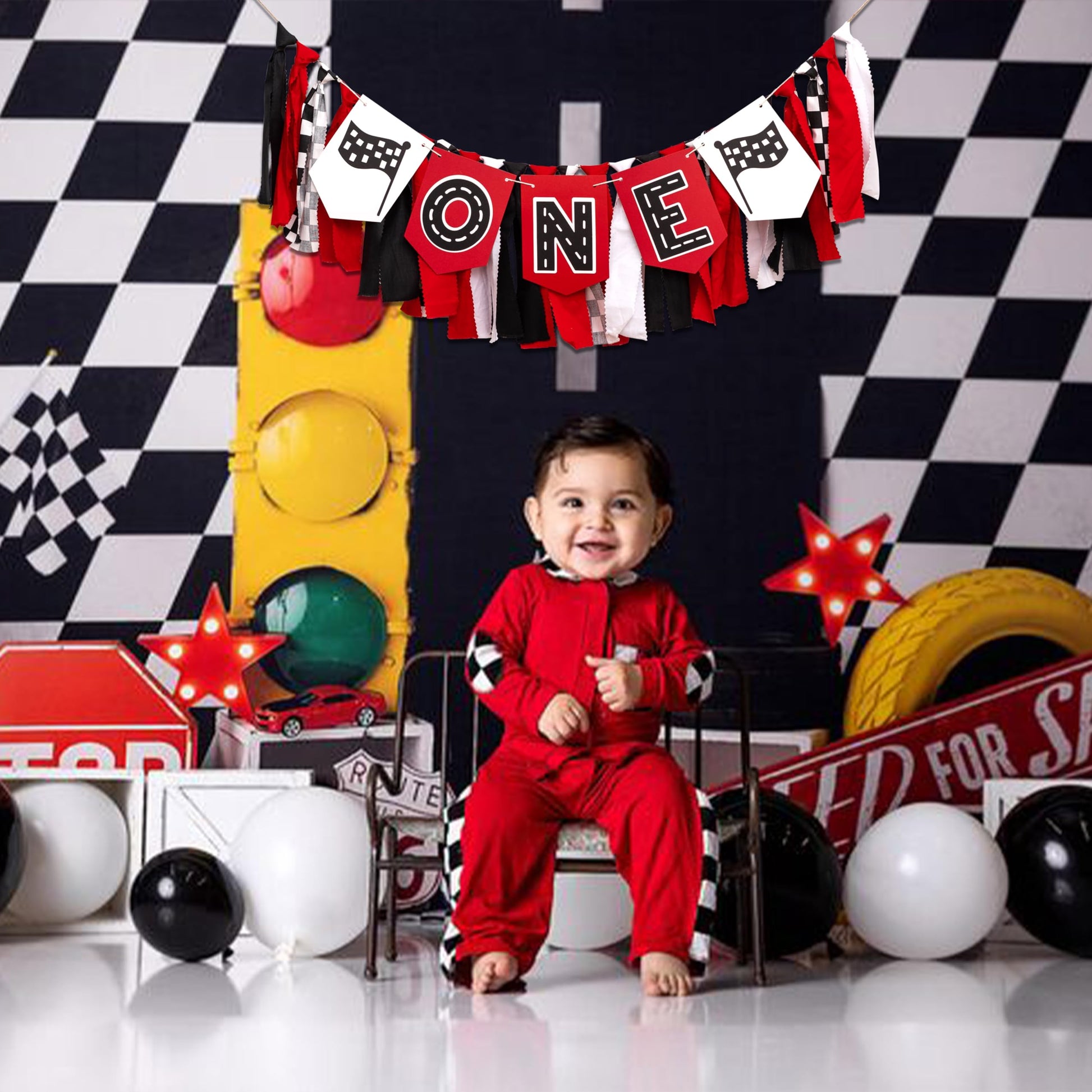MUWEOL Racing Car ONE High Chair Banner