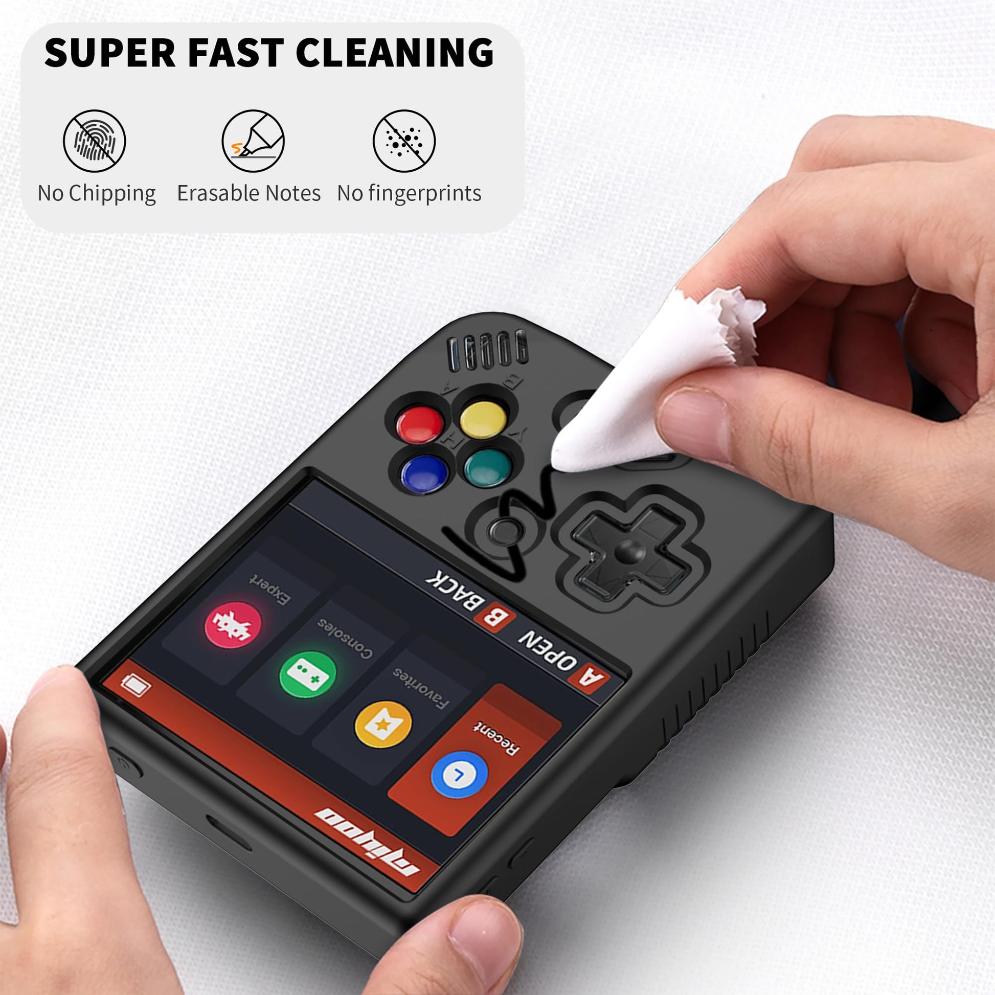 Miyoo Mini Plus Accessories, Soft [Anti-Slip] [Shock Proof] Customized Protective Case for Miyoo Mini Plus with Lanyard-Black