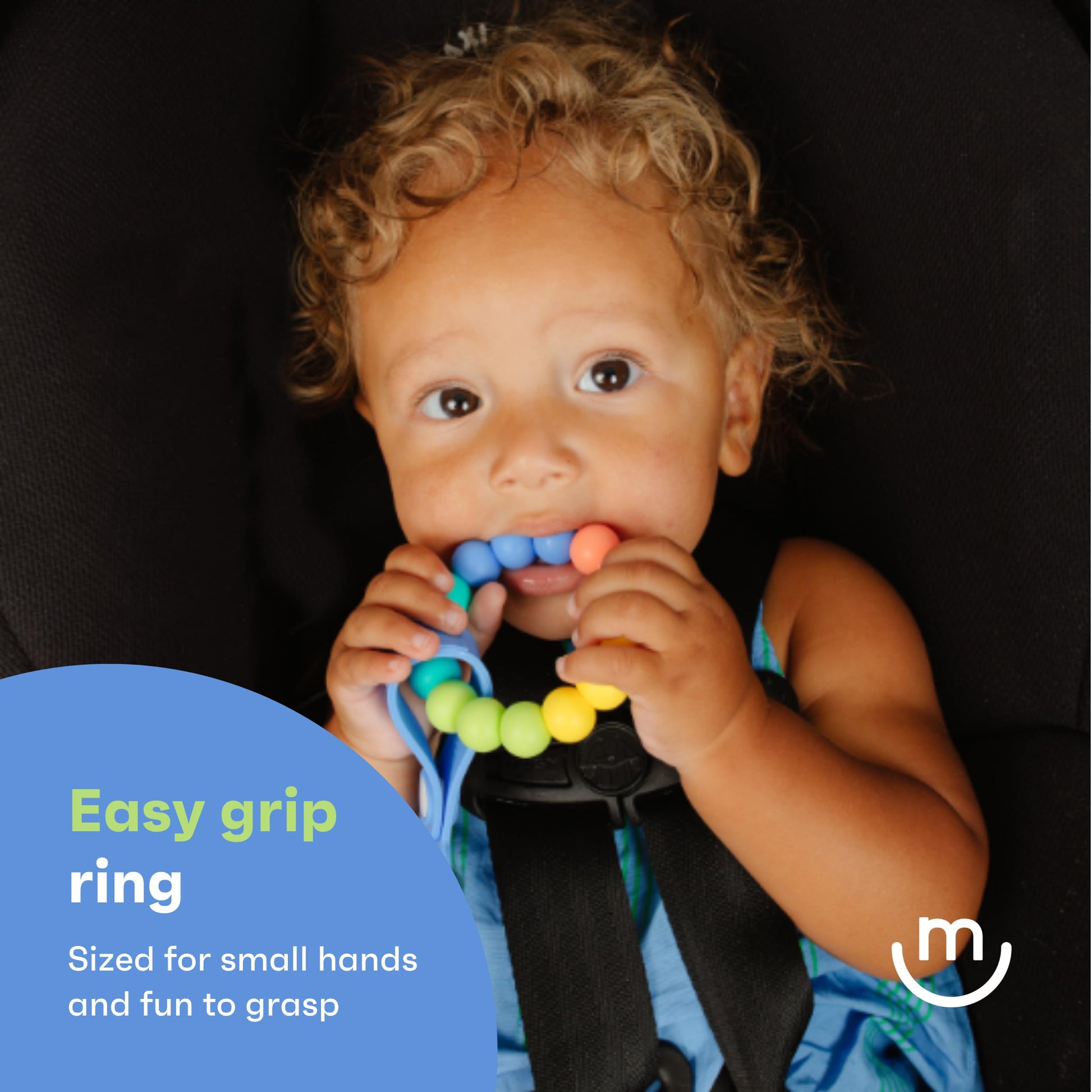 morepeas Rainbow Ring Teether | Soft, Easy Grip Unisex Teether Toy | Silicone Baby Teether Ring to Help Soothe Gums | Non-Toxic and BPA Free