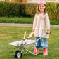 ROBOTIME Kids Wheelbarrow with Gardening Set - Metal Wheelbarrow Toddler Outdoor Play Toy with Garden Tools, Watering Can & Plant Labels, Pretend Play