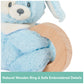 GUND Baby Sustainable Puppy Ring Rattle, Stuffed Animal Plush Made from 100% Recycled Plush Materials, Wooden Rattle for Babies and Newborns, Blue,